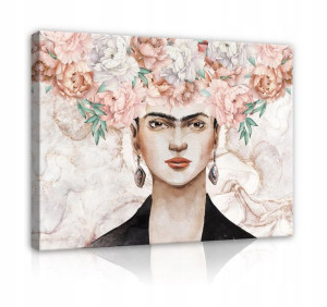 Obraz Frida Kahlo Na Ścianę Płótnie Kwiaty 100x70