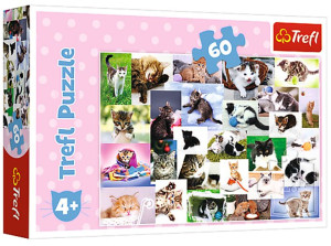 Puzzle 60 elementów-Koci świat TREFL