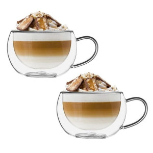 Filiżanki termiczne szklanki z uchem 2 szt SUBLIME duo 280 ml