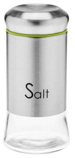 Solniczka przyprawnik pojemnik szklany sól GRENO 150 ml stal SALT zielony