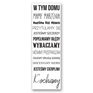 OBRAZ NA PŁÓTNIE Napis W tym Domu Rodzina 60x90