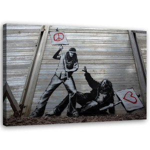 OBRAZ BANKSY Mural Street Art Graffiti 100x70