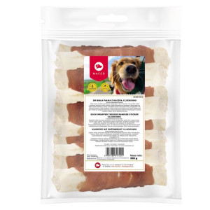 MACED Biała pałka z kaczką 12,5cm 500g gryzak dla psa