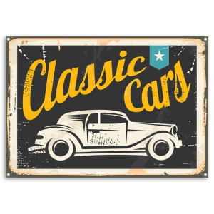 OBRAZ NA PŁÓTNIE Szyld Plakat Retro Cars 120x80