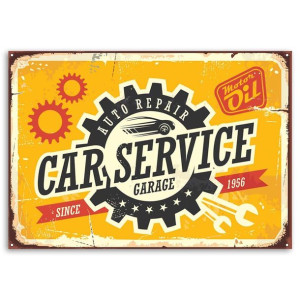 OBRAZ Szyld Plakat Retro Car Service 120x80