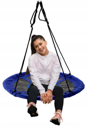 Bocianie gniazdo niebieskie huśtawka 100 cm 150 kg