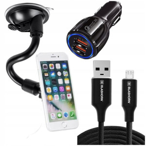 Uchwyt Magnetyczny Telefon Auta KABEL microUSB +Ła