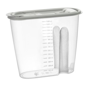 Pojemnik dozownik do żywności art. sypkie MOLLY 1500 ml 1,5 l szary jasny