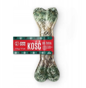 JOHN DOG Kość do żucia w skórze łososia z krylem, małżą i algami 17cm