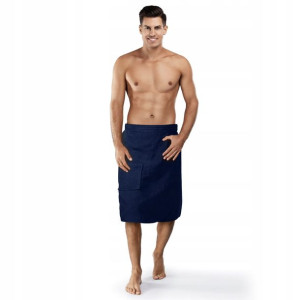 Kilt Męski Ręcznik Bawełnian Do Sauny Granat L/xl
