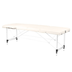 Stół Składany Do Masażu Aluminiowy Komfort Activ Fizjo 3 Segmentowy Cream