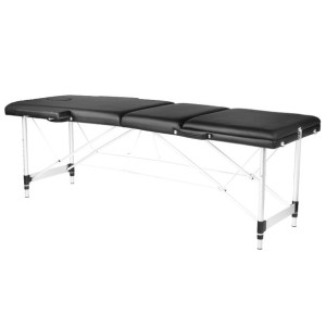 Stół Składany Do Masażu Aluminiowy Komfort Activ Fizjo 3 Segmentowy Czarny