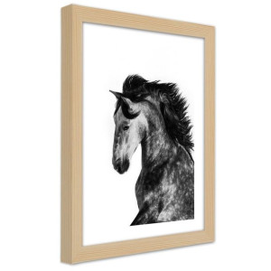 Plakat w ramie naturalnej, Dziki rumak - 30x45