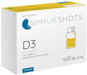 Simplifshots D3 Witamina D3 4000 IU - Suplement diety Shot 20x 5 ml - Forme