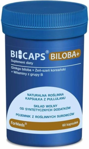 Biloba + Żeń-szeń + Witaminy z grupy B - Suplement diety 60 kaps. - Formeds