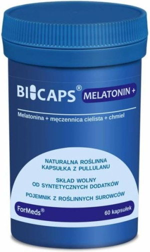 Melatonin+ Melatonina 3 mg - Suplement diety 60 kaps. - Formeds BiCaps