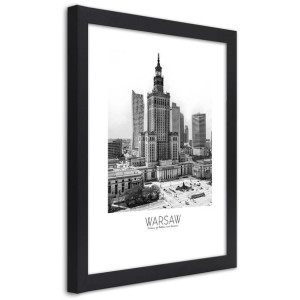 Plakat w ramie czarnej, Pałac Kultury w Warszawie - 30x45