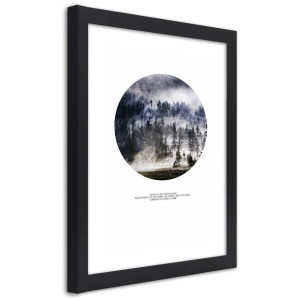 Plakat w ramie czarnej, Las we mgle - 20x30