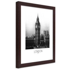 Plakat w ramie brązowej, Legendarny Big Ben - 60x90