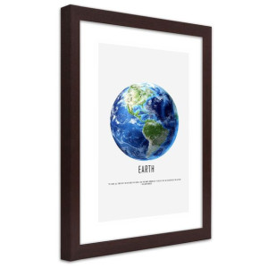 Plakat w ramie brązowej, Planeta ziemia - 40x60