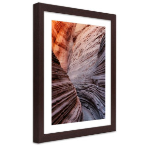 Plakat w ramie brązowej, Przełęcz między skałami - 30x45