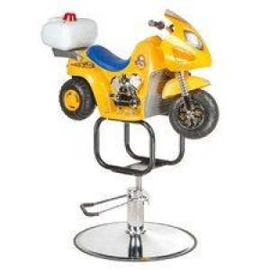BEAUTY SYSTEM Dziecięcy fotel fryzjerski Moto BW-604 żółty
