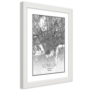 Plakat w ramie białej, Plan Londynu - 30x45