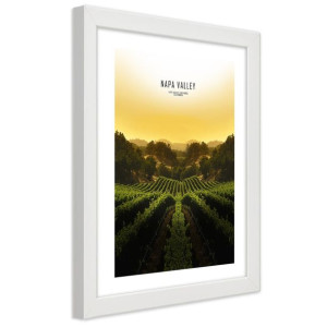 Plakat w ramie białej, Winnice w Napa Vallley - 40x60
