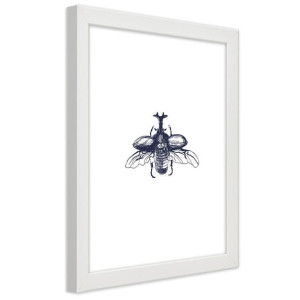 Plakat w ramie białej, Lecący żuk - 30x45