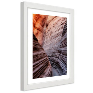 Plakat w ramie białej, Przełęcz między skałami - 60x90
