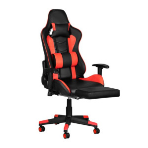 Fotel Gamingowy Premium 557 Z Podnóżkiem Czerwony