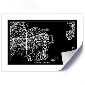 Plakat, Plan miasta Rio De Janeiro - 45x30