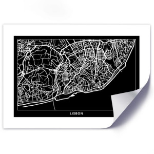 Plakat, Plan miasta Lizbona - 30x20