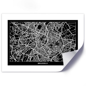 Plakat, Plan miasta Bruksela - 60x40