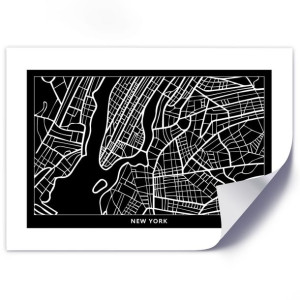 Plakat, Plan miasta Nowy Jork - 90x60