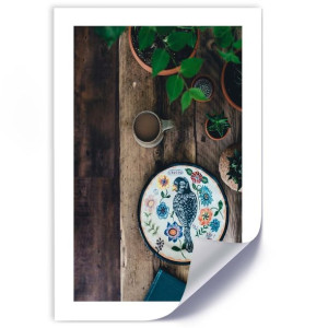 Plakat, Haftowany ptak - 20x30