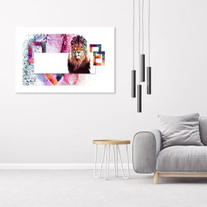 Plakat, Lew z kolorową grzywą - 30x20