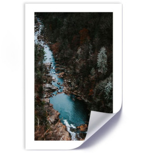 Plakat, Rzeka w lesie - 30x45
