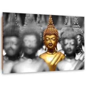 Obraz Deco Panel, Złoty Budda w tłumie - 100x70