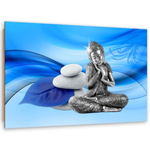 Obraz Deco Panel, Figurka Buddy na niebieskim tle - 60x40