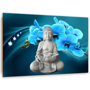 Obraz Deco Panel, Budda z niebieską orchideą - 90x60