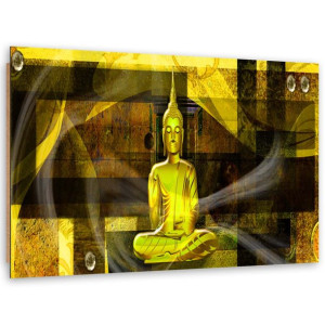 Obraz Deco Panel, Figura Buddy na geometrycznym tle - 100x70