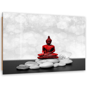 Obraz Deco Panel, Czerwony Budda na kamieniach - 60x40