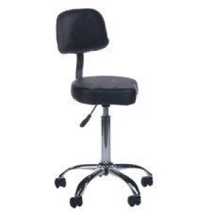 Taboret kosmetyczny z oparciem BH-7268 Czarny Beauty System