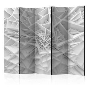 Parawan 5-częściowy - Biała pajęczyna II [Room Dividers]