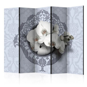 Parawan 5-częściowy - Orchidee: królewski wzór II [Room Dividers]