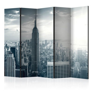 Parawan 5-częściowy - Widok na nowojorski Manhattan o świcie II [Room Divid