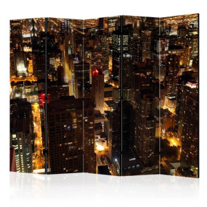 Parawan 5-częściowy - Miasto nocą - Chicago, USA II [Room Dividers]