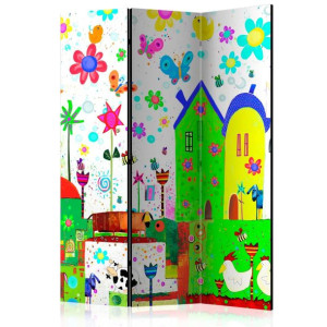 Parawan 3-częściowy - Wesoła farma [Room Dividers]