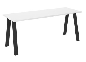 Dostawa 0 Zł! Solidny Stół Loft Kleo 185x67 Metalowe Nogi Biały Mat